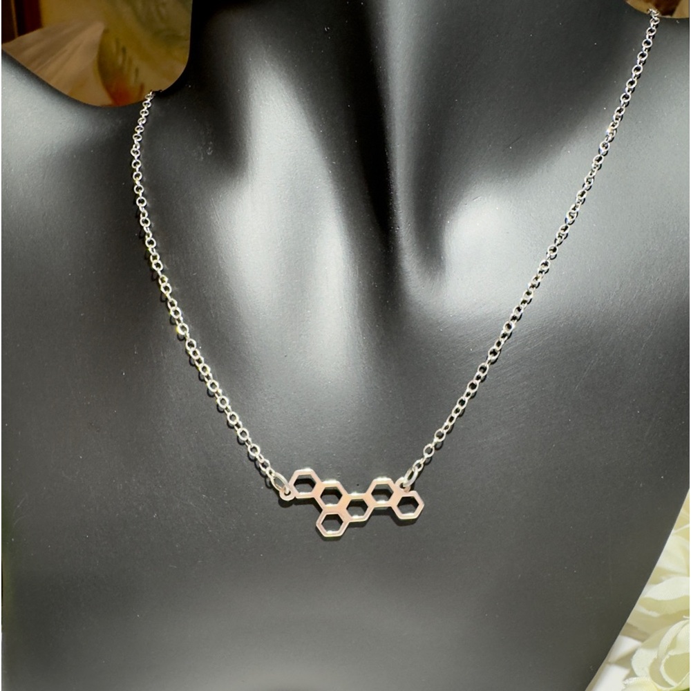 Beehive Honeycomb Stationary Pendant Sterling Sil… - image 2